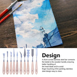 Stainless Steel Palette Art Tools With Wooden Handle Spatula Practical Color Mixing Painting  Set Professional Texture