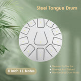 8 Inch Steel Tongue Drum 11 Notes Handpan Drum with Drum Mallet Finger Picks Drum Bag Percussion Instrument for Meditation Yoga