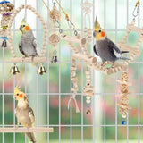 9 Pcs/Set Bird Parrot Swing Toys Chewing Standing Hanging Perch Hammock Climbing Ladder Bird Cage for Budgerigar Parakeet Conure