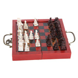 Xi'an Terracotta Warriors Chess Set 20x20cm Folding Chessboard Handmade Unique Collectible