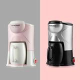 Coffee Maker Portable Fully Automatic Mini American Coffee Machine Drip Coffee Machine Black And Pink EU UK Plug