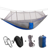 Portable Mosquito Net Hammock Tent Adjustable Straps and Carabiner Double Wild Outdoor Sleeping and Resting Hammock 260*130cm