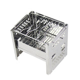 Outdoor Camping Wood Stove Portable Folding Stainless Steel Firewood Stove Burning Picnic Wood Stove Accessories Hot Sell