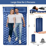 Camping Double Sleeping Pad,Self-Inflating Camping Mat&amp;Built-In Foot Pump&amp;Air Pillow,For Backpacking Hiking