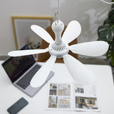 6 Leaves 5V USB Ceiling Fan Camping Tent Fans Air Cooler Multifunctional Fly Repellent for Outdoor Dormitory Home Bed