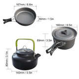 2021New Ultralight Camping Pot Frypan Kettle Cookware Utensils Outdoor Tableware Set Hiking Picnic  Tableware Pot Pan 2-3Persons