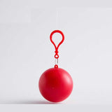 Portable Raincoat Ball Women Men Outdoor Rainwear Waterproof Disposable Camping Hooded Ponchos Plastic Keyring Ball Rain Cover