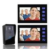 7 Inch Video Door Phone Doorbell Intercom Kit 1-camera 2-monitor Night Vision with IR-CUT 1000TVL Camera