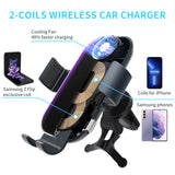 For Galaxy Z Flip 4 Phone Holder For Car Wireless Charger For Samsung Galaxy Z Flip 3 2 1 Dual Coil Foldable Phone Fast Charging