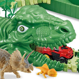 Dinosaur Toys for Kids 3-5 DIY Dinosaur Mountain Assembling Race Track Car Set for Birthday Gifts Christmas Surprises