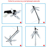 Kayak Anchor Set 1.5kg Carbon Steel Folding Tool For Boat, Sailboats, Kayaks, Rubber Boats, Motor Boats, Canoes, Yachts