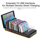 100W Multi USB Charger 15 Port USB Fast Charger Quick Charge Charging for iPhone Samsung EU Plug
