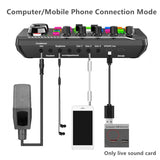 Microphone Sound Audio Mixer F998 Sound Card Audio Mixing Console Amplifier Live Recording Voice Changer Sound Card For Phone PC