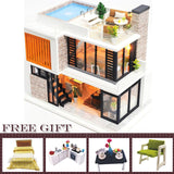 CUTEBEE DIY Dollhouse Wooden Doll Houses Miniature Doll House Furniture Kit Casa Music Led Toys for Children Birthday Gift A68A