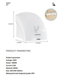 220V Automatic Electric Hand Dryer Mini Portable Automatic Induction Hand Drying Machine Home Appliance