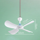 360 Degree Rotation Personal Mini USB Ceiling Fan Hanging USB for Camping Air Cooler Bed Tent Round PVC Metal Indoor/Outdoor