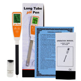 Long Tube Pentype Water Quality Meter Tester  w/ ATC for Drinking Water, Food, Cheese, Milk and Soil Dual Display