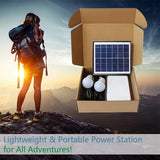 Portable Power Solar Generator with Solar Panel Generator Kit with Camping Light Emergency Power Supply with Battery USB