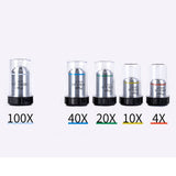 Microscope Achromatic Objective Lens INFINITY PLAN DIN 4X 10X 20X 40X 100X  For Biological Microscope High Definition