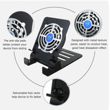 Foldable Mobile Phone Tablet Cooling Stand Multi-gear Adjustable Phone Stand with Cooling Fan Low Noise Wide Compatibility
