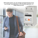 Tuya WiFi Intelligent Metering Energy Meter Singles Phase Meter Mobilephone APP Remotes Viewing Voltage Current Active Power