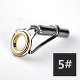 5PCS/Lot Fishing Rod Top Guide 1.6mm-4.6mm Fishing Tackle Rod Tip Repair Kit DIY Eye Rings Tool Accessories
