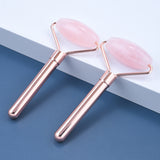 Genuine Rose Quartz Jade Roller Crystal Gemstone Therapeutic Massage Firming Facial Skin Remove Puffy Smooth Wrinkles Lift Tool