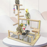 Natural Wood Bird Perch Stand Easy to Install Bird Cage Accessories Gift for Pet Easy to Clean Exercise Activity Center
