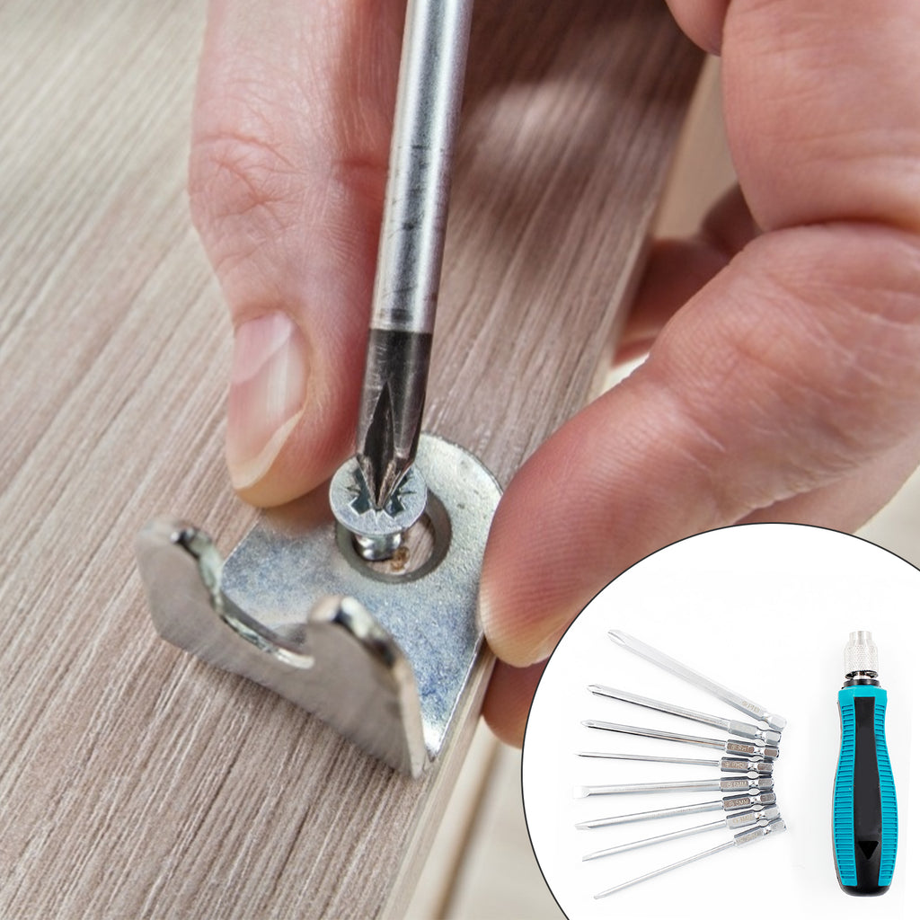 9-in-1 Precision Screwdriver Bit Set Handle Multi-function Screwdriver ...