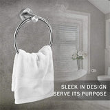 Wall Mount 304 Stainless Steel Bath Towel Ring Bathroom Hardware Set Hand Towel Holder Brushed Nickel Circle Rings Towel Rack