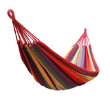 Outdoor Camping Striped Hammock Canvas Hammock Swing Garden Swing Hammock Outdoor Camping Hanging Chair (European Blue)
