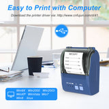 58mm Portable Mini Thermal Receipt Printer USB &amp; BT Connection Wireless Printer High Speed Compatible with iOS Android Windows