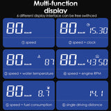 2020 New OBD2 Mirror HUD Car Head Up Display Digital Speed Projector Alarm Oil Temperature Turbo Pressure Auto Gauge