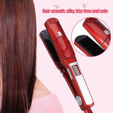 Professional Flat Iron Straightening Iron Brush Titanium Ceramic Hair Comb Curler Steampod Hair Curler