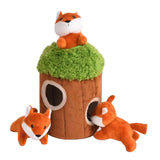 13ME 4 Pieces/Set Fun Burrow Dog Toy Creaking Soft Plush Animal Toy Press to Sound Dog Toy Pet Anxiety Relief Calming Aid Toy