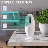 Bladeless Fan Portable Desk Fan 4000Mah USB Rechargeable Battery Operated Fan With Adjustable LED Night Light For Home