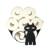 Black Cat Toilet Paper Holder Vertical  Paper Roll Holder for Kitchen Bathroom K3KA