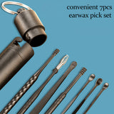 6/7PCS Earwax Removal Kit Ear Wax Cleanser Remover Ear Pick Tools Reusable Ear Cleaner Care Stainless Steel/ABS Earpick Cleaning