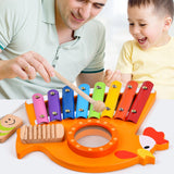 3-In-1 Wooden Eight-Tone Hand Knocking on the Piano Enlightenment Musical Instrument Musical Toy for Children