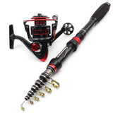 2.1M Fishing rod with reel Carbon Telescopic Fishing Rod and reel set Portable Trout Rod Multifunction Travel pocket Rod pesca