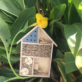 Wooden Insect Hotel Bee House Wood Bug Room Hotel Shelter Garden Decoration Nests Box for Ladybugs Lacewings Butterfly