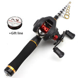 1.65m Casting Rod and Baitcasting Reel set Fishing rod with reel Portable Travel lure Rod 10-30g Lure Weight Trout Boat Rod