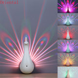 LED Wall Light Peacock Projection Lamp Remote Control Home Decro Romantic Atmosphere Colorful Corridors Background Night Light