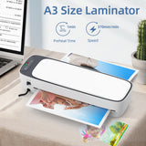 SL888 A3 Laminator Machine Set Multifunctional Hot and Cold Lamination 2 Roller System for A3/A4/A5/A6 Laminating Pouches