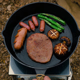 Cast Iron SKillet Camping Frying Pan with Double Grease Pour Spouts for Gases Induction Cooker Pancake Pans Outdoor Cookware