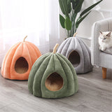 Winter Warm Cats Bed Nest Washable Dog Mat Soft Cute Cat Bed House Indoor Dog Beds for Small Dogs Removeable Pet Pumpkin House