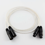 Pair Pure Copper Silver-plated XLR Balance HiFi Audio Cable for Amplifier CD Player