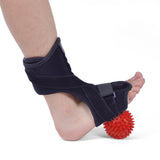 Adjustable Foot Drop Orthosis Brace Support Foot Arch Shock Absorber Bandage with Spiky Massage Ball THIN889