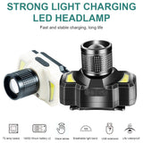 LED Headlamp Flashlight Bright USB Rechargeable Head Lamp Torch Waterproof Headlight for Camping Hiking Outdoors