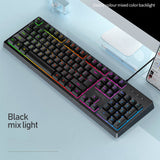 Pink Blue Gaming Keyboard Mechanical Feel Wired USB RGB Backlit Color Matching 104 Keys Keyboards for PC Home Office Gamer